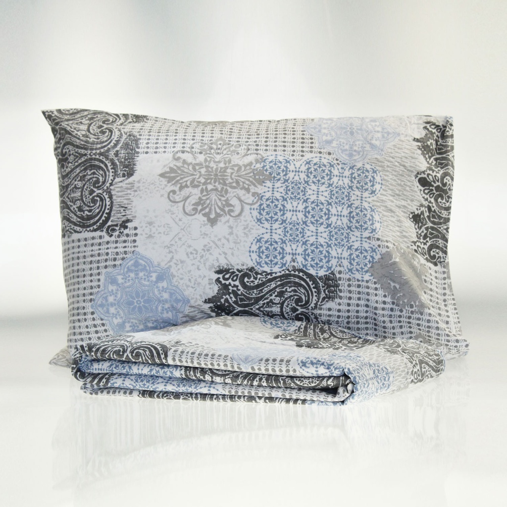 360 HOME PILLOW CASE COTTON VAVY BLUE & WHITE