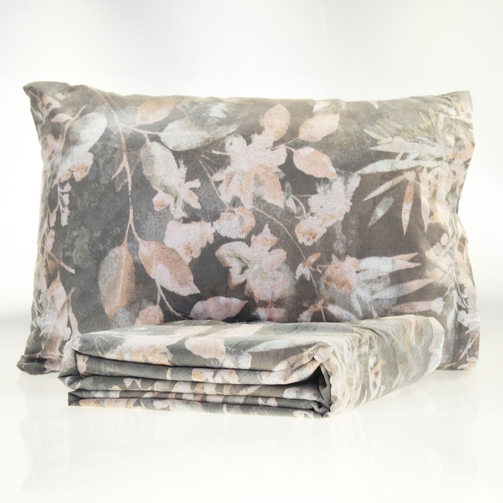 360 HOME PILLOW CASE COTTON BLACK FOUGERE