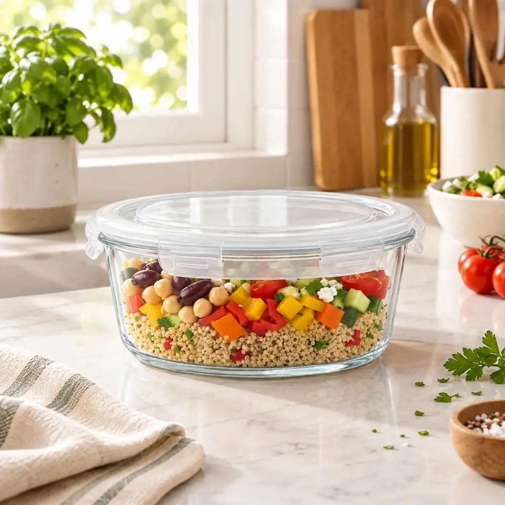 360 HOME GLASS CONTAINER 155*68MM 600ML BXW-202