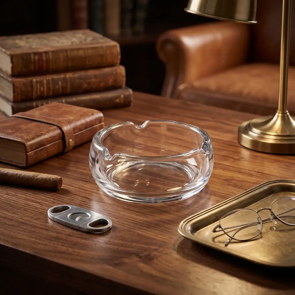 360 HOME GLASS ASHTRAY 120*48MM DM3019