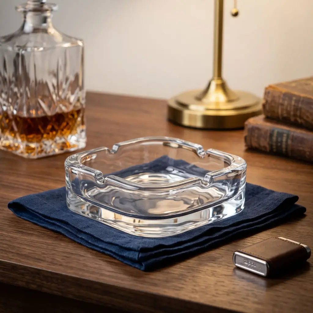 360 HOME GLASS ASHTRAY 115*52MM DM3020