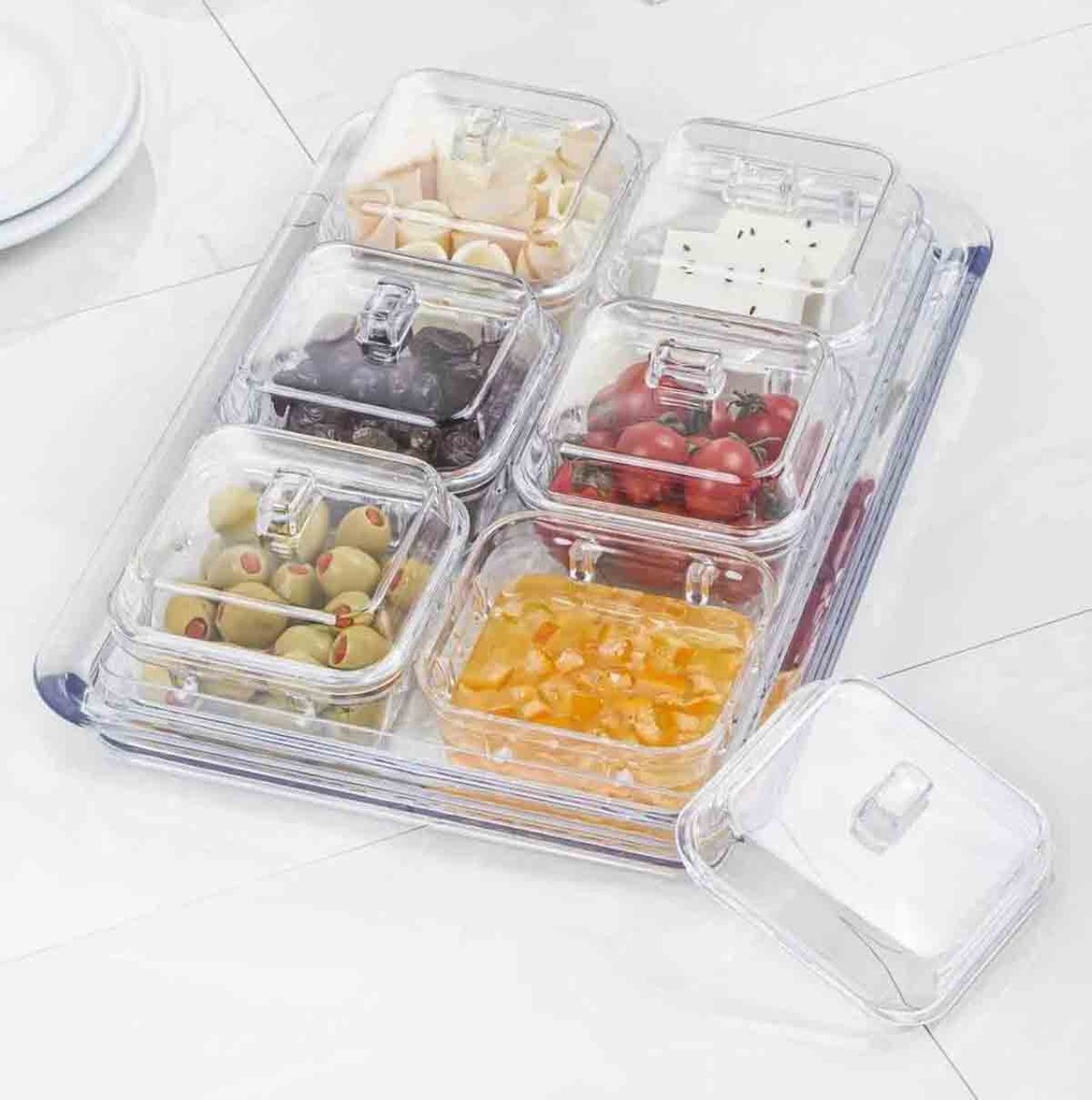 360 HOME GLASS COMPARTMENT TRAY 9.8*7 ..5CM LSZH-7