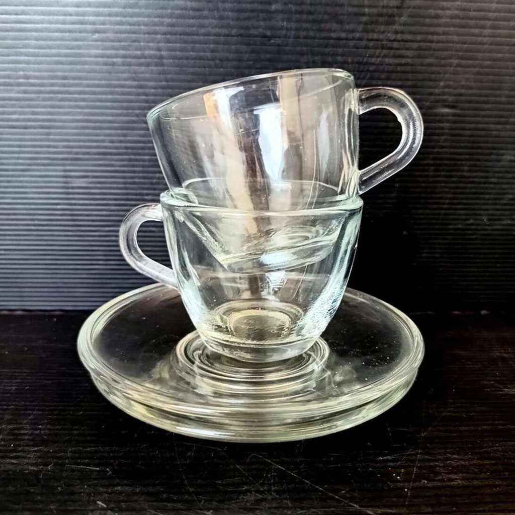 360 HOME GLASS SAUCER &CUP SET 85ML KB6351/L12