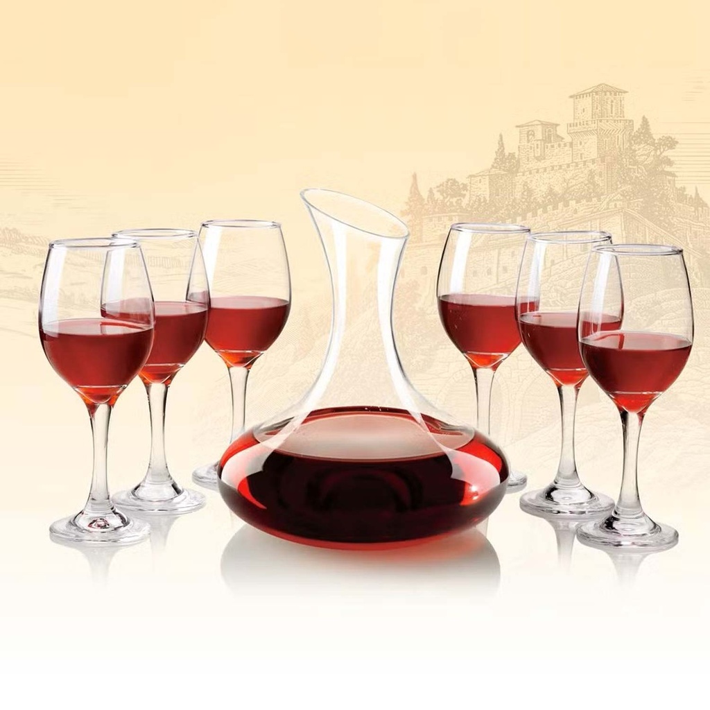 360 HOME GLASS WINE SET 7PCS 9001+3057