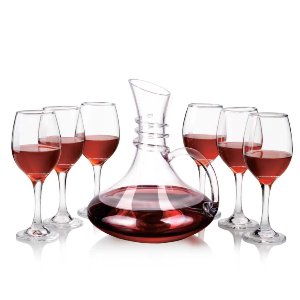 360 HOME GLASS DECANTER & CUPS 1500ML 9001CS+3057