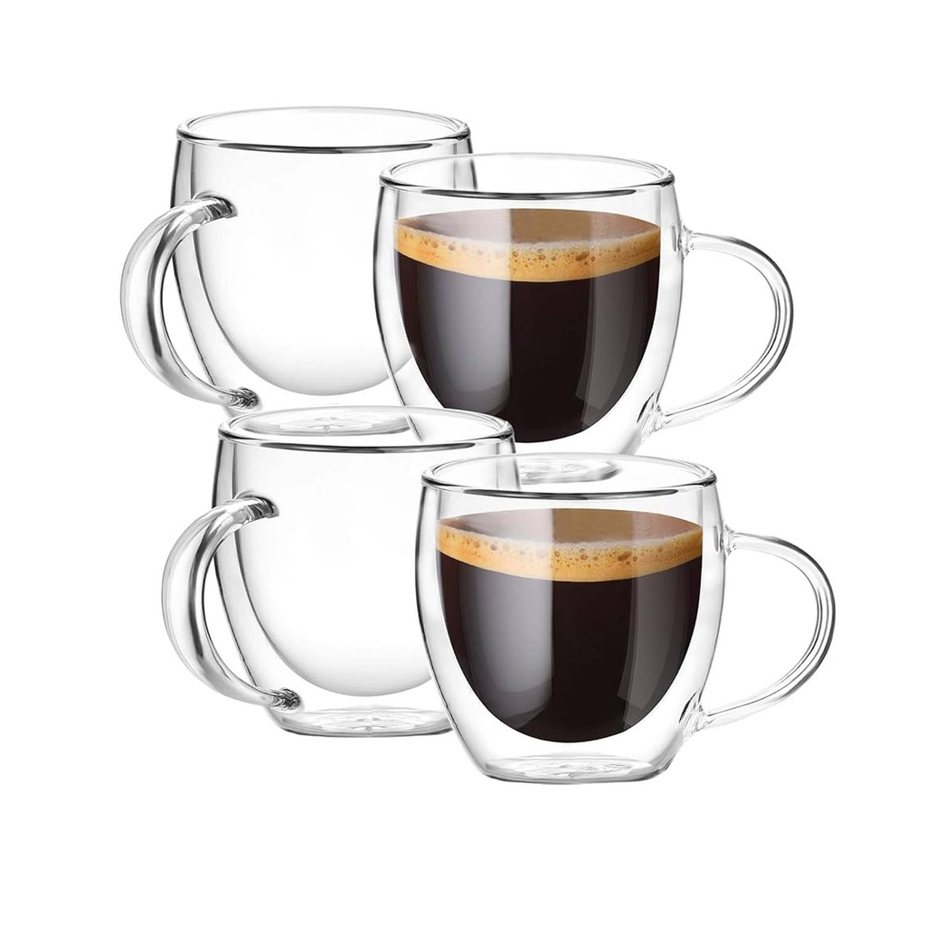 360 HOME GLASS DOUBLE LAYER WITH HANDLE 250ML