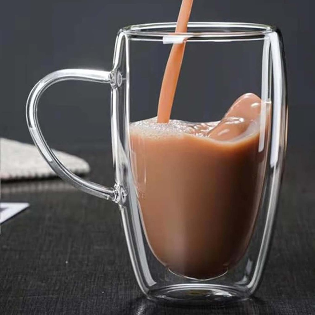 360 HOME GLASS DOUBLE LAYER WITH HANDLE 450ML