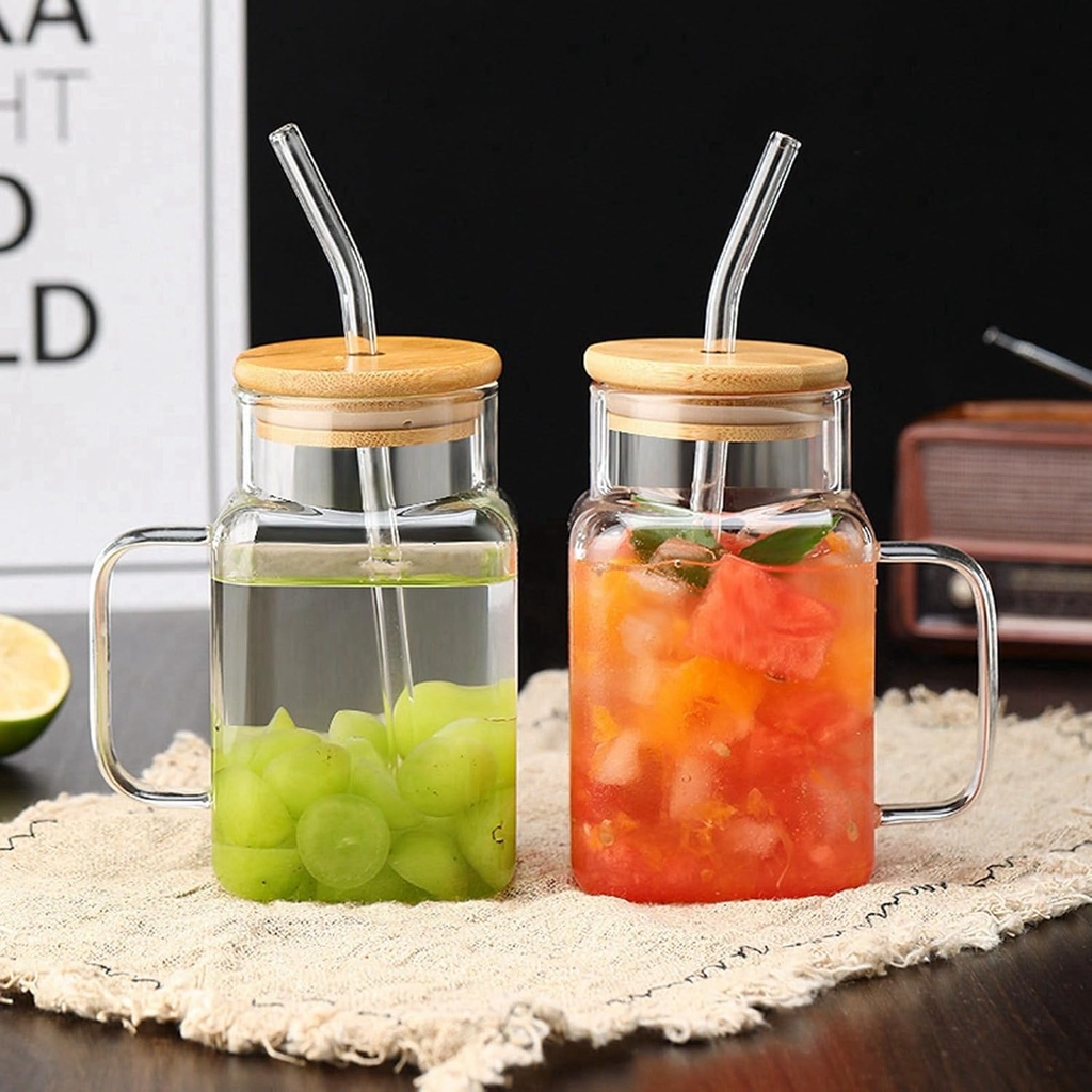360 HOME GLASS CUP SQUARE ROUND BAMBOO COVER