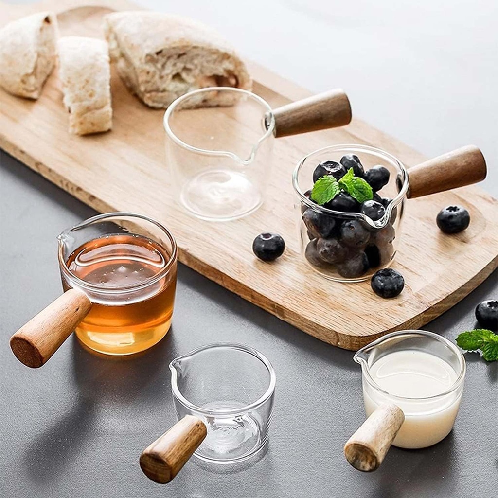 360 HOME GLASS CUP LARGE MILK 100ML W BAMBOO HAND
