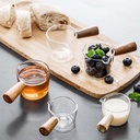 360 HOME GLASS CUP LARGE MILK 100ML W BAMBOO HAND