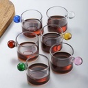 360 HOME GLASS CUP SMALL COLORED BEADS 60*55