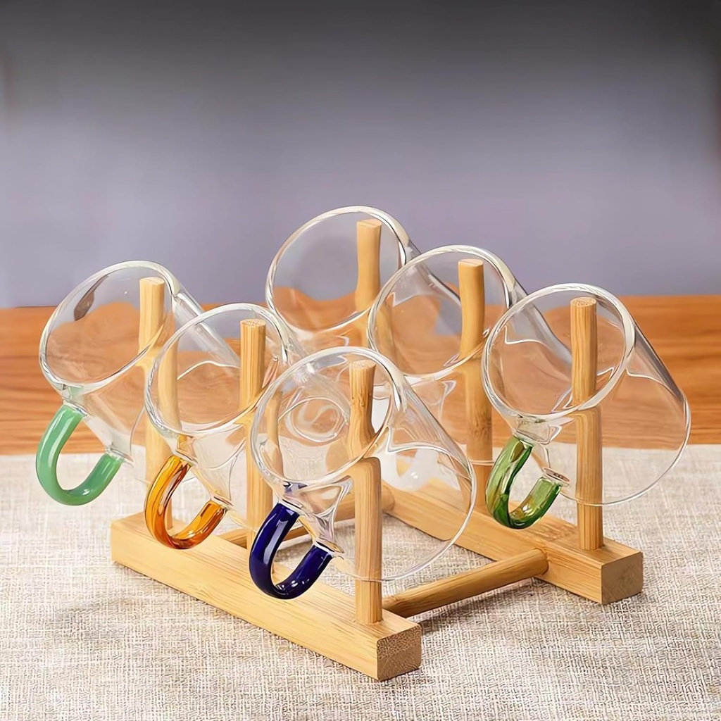 360 HOME GLASS CUP 60*55 COLORFUL HANDLE