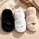 360 HOME Ladies winter flat cozy slipper fur styli