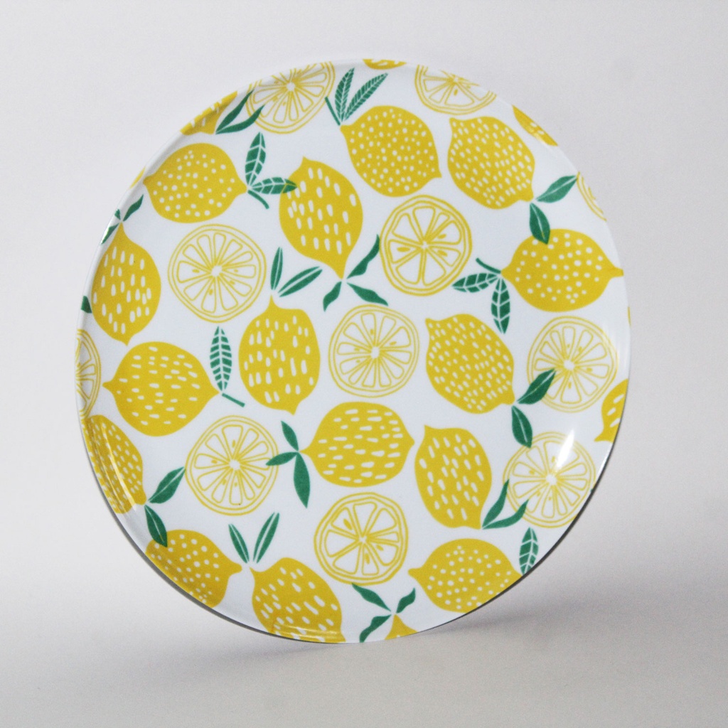 360 HOME PLATE 10" MELAMINE PRINTED YELLOW LEMON 