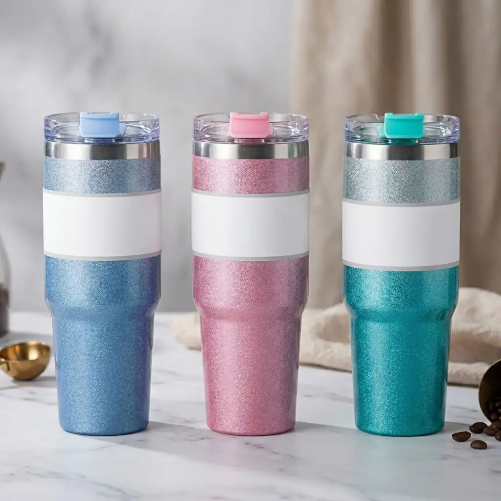 360 HOME BOTTLE STAINLESS STEEL GLITTER 30oz