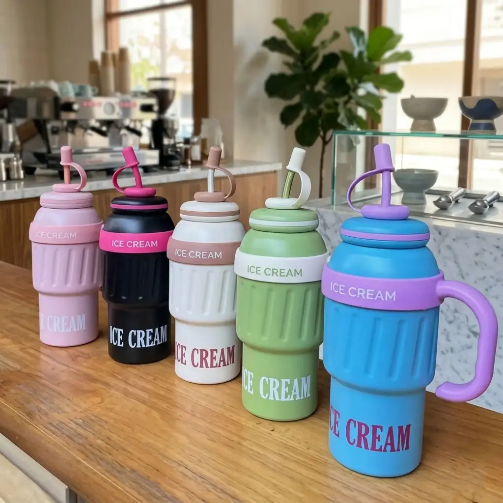 360 HOME BOTTLE THERMOS W/HANDLE & STRAW 1000ml