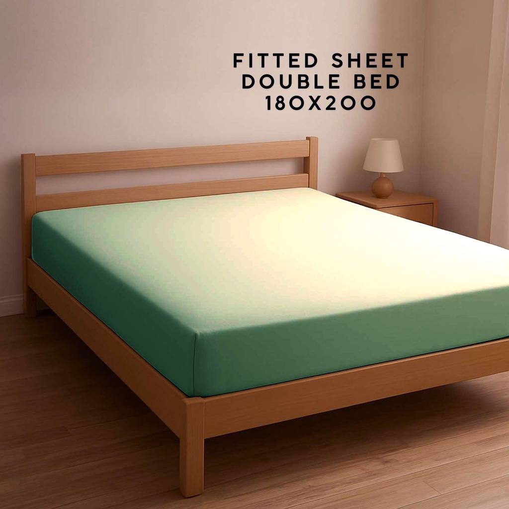 360 HOME BED SHEET WHITY SET, FITTED SHEET DOUBLE 180X200 MINT 