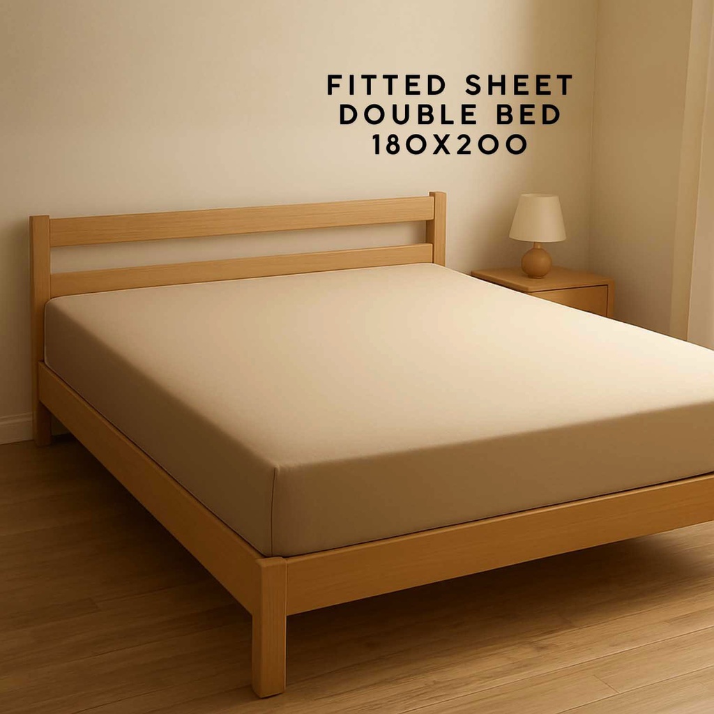 360 HOME FITTED SHEET DOUBLE GREIGE