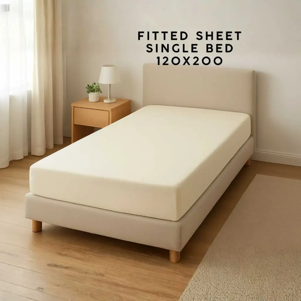 360 HOME FITTED SHEET SINGLE BEIGE