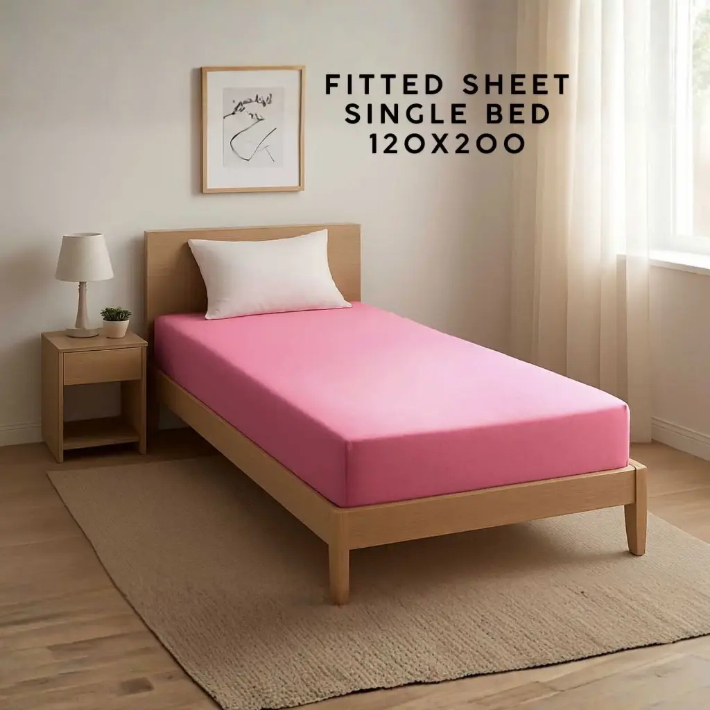 360 HOME FITTED SHEET SINGLE PINK