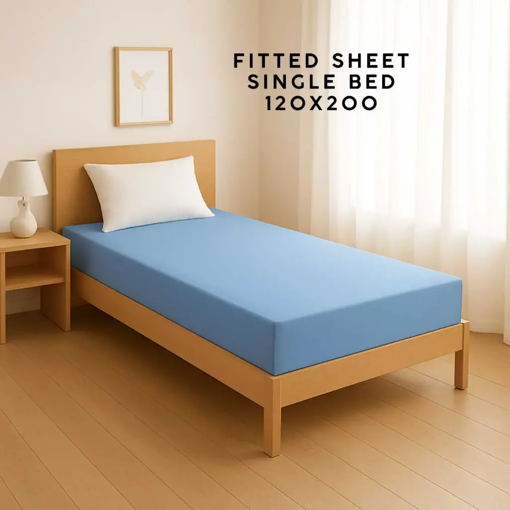360 HOME FITTED SHEET SINGLE BLUE