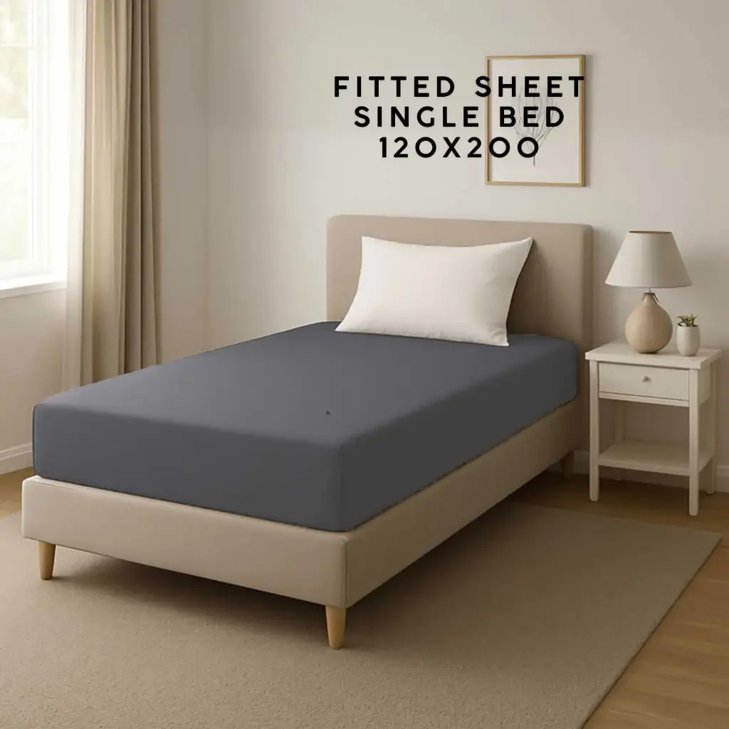 360 HOME FITTED SHEET SINGLE GREY