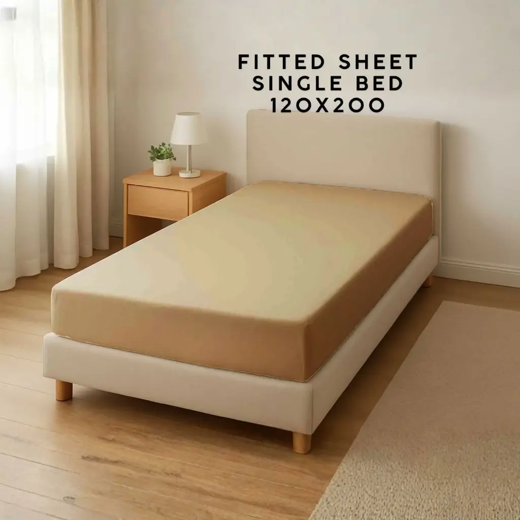 360 HOME FITTED SHEET SINGLE GREIGE