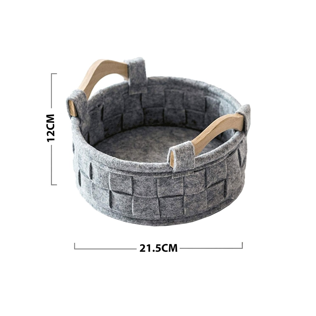 360 HOME BASKET WITH WOODEN HANDLE 12*21.5