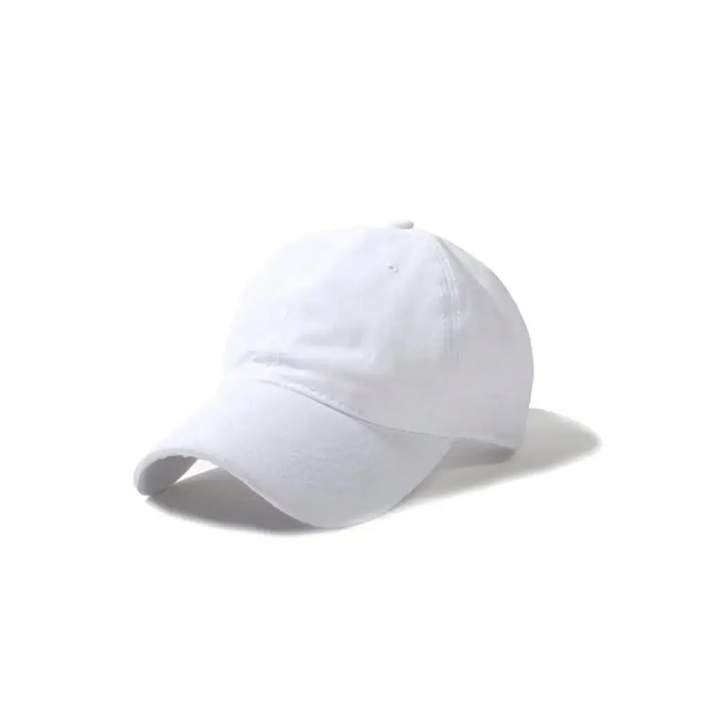 360 COTTON BASEBALL CAP PLAIN WHITE