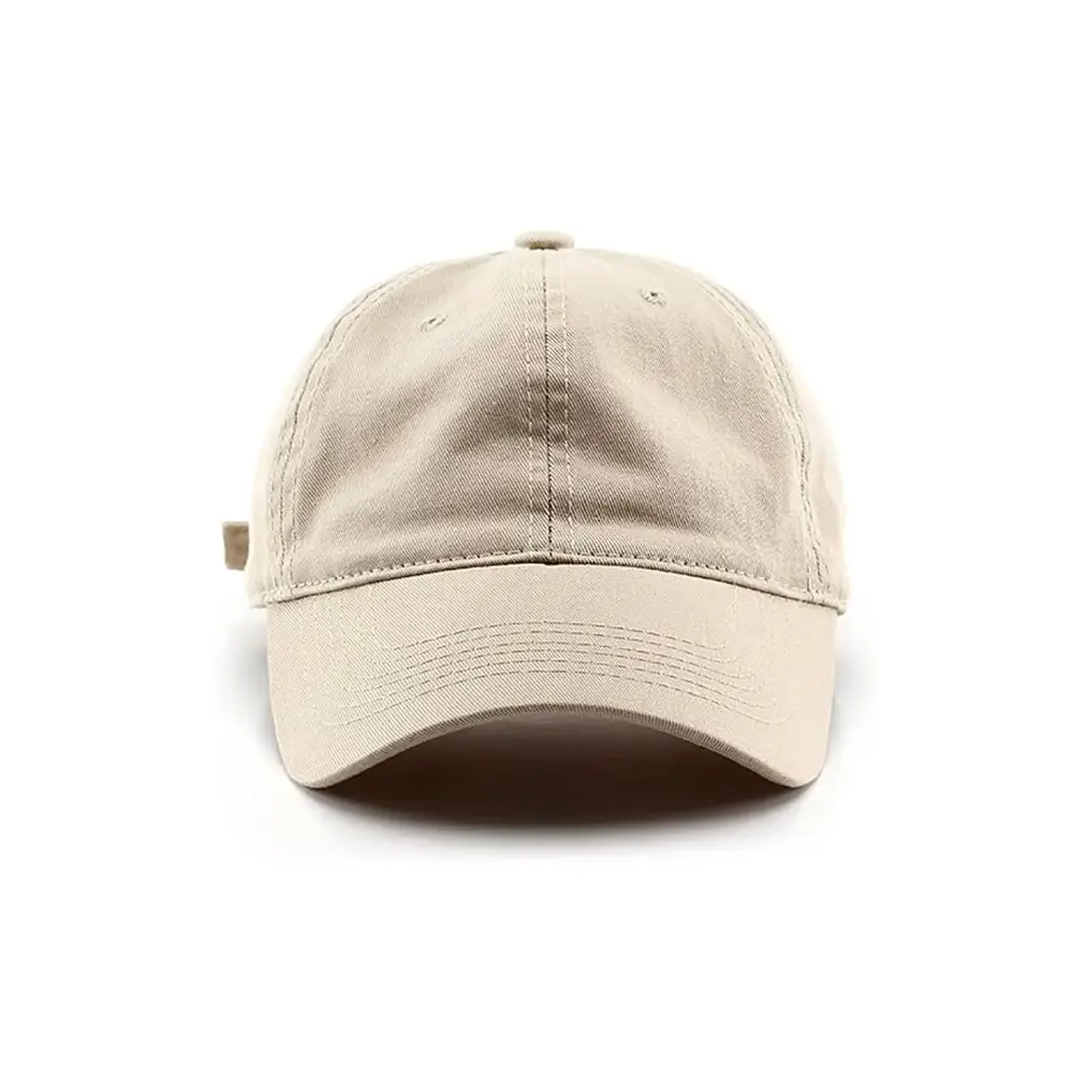 360 COTTON BASEBALL CAP PLAIN BEIGE