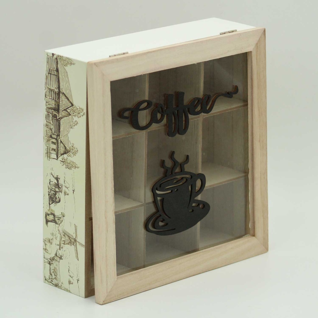 360 HOME TEA BOX WOODEN 24*24*7