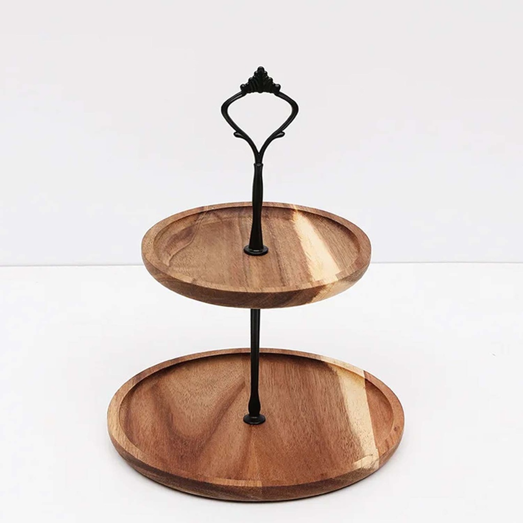 360 HOME CHEESE PLATE WOODEN 2 LAYERS 8"+6"