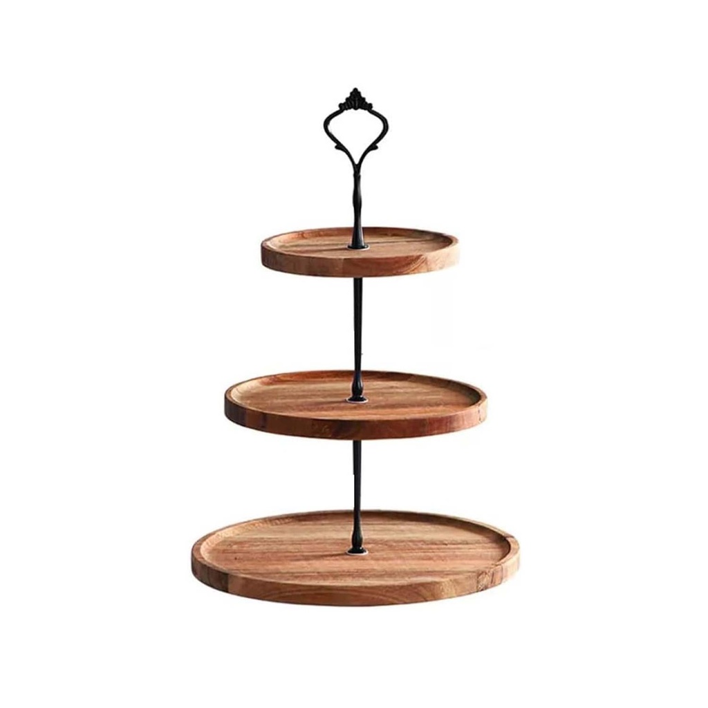 360 HOME CHEESE PLATE WOODEN 3 LAYERS 8"+6"+10"