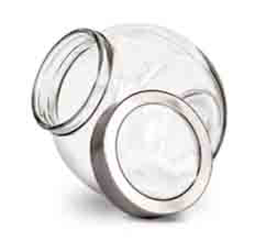 360 HOME GLASS JAR 200ML WITH COVER FLAT DRUM