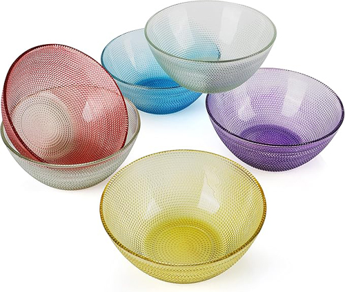 360 HOME GLASS BOWL BEADED SET OF 6PCS