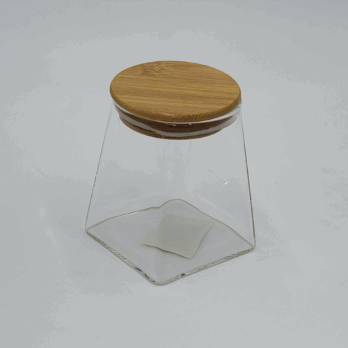 360 HOME GLASS TANK WITH BAMBOO COVER 500ML