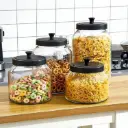 360 HOME GLASS JAR 1500ML WITH BLACK MATT COVER