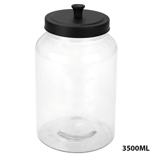 360 HOME GLASS JAR 3500ML WITH BLACK MATT COVER