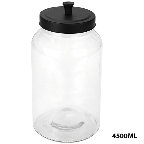 360 HOME GLASS JAR 4500ML WITH BLACK MATT COVER
