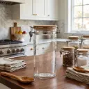 360 HOME GLASS JAR WITH COVER
