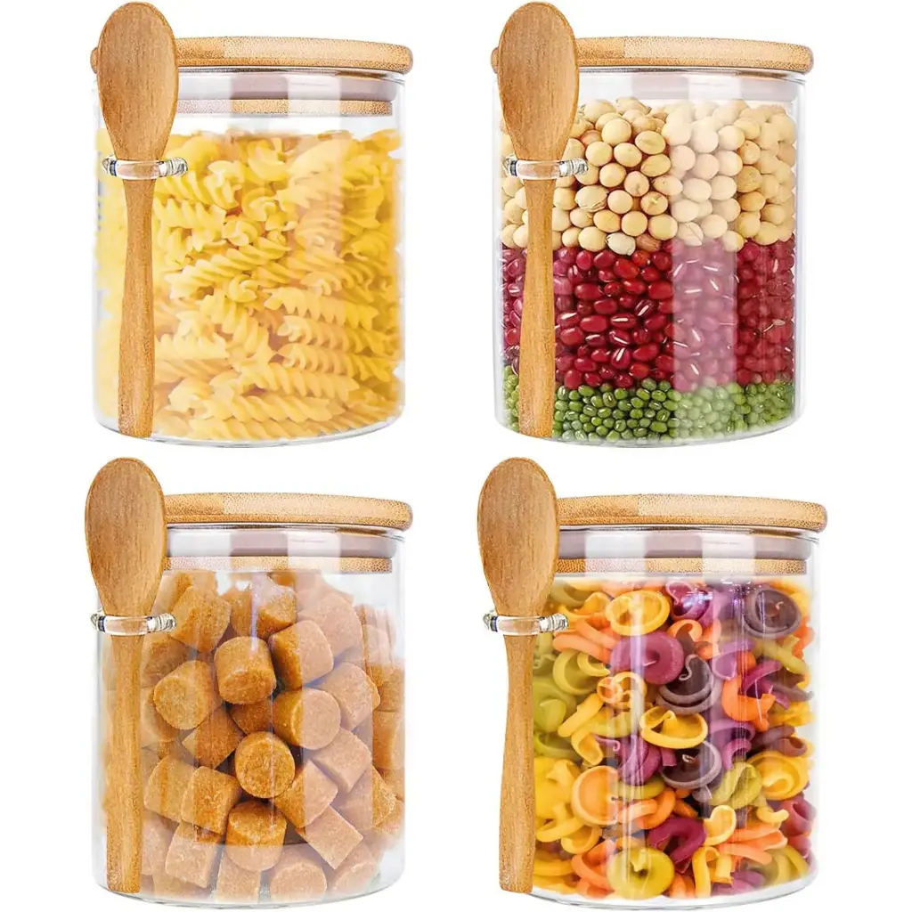 360 HOME GLASS JAR WITH COVER 10*15CM