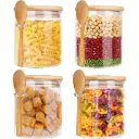 360 HOME GLASS JAR WITH COVER 10*15CM