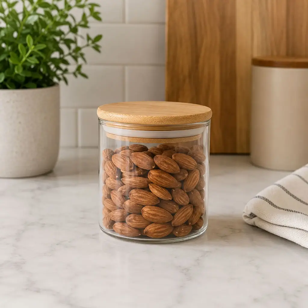 360 HOME GLASS JAR WITH COVER