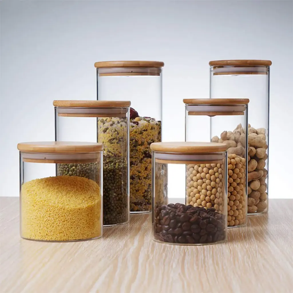 360 HOME GLASS JAR WITH COVER