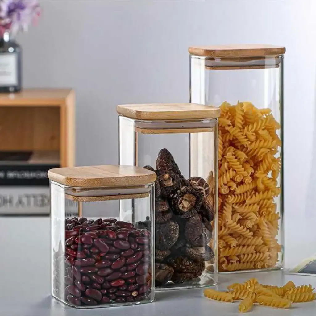 360 HOME GLASS JAR WITH COVER