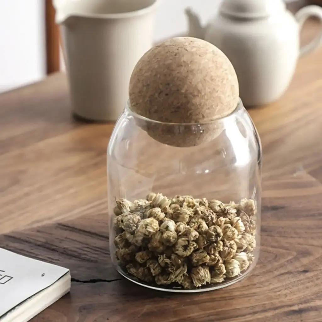360 HOME GLASS JAR WITH COVER