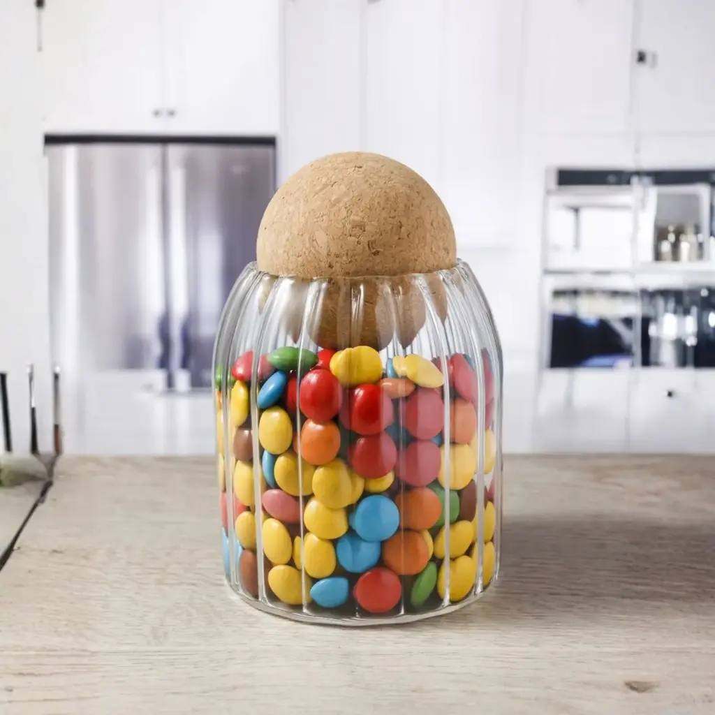 360 HOME GLASS JAR WITH COVER