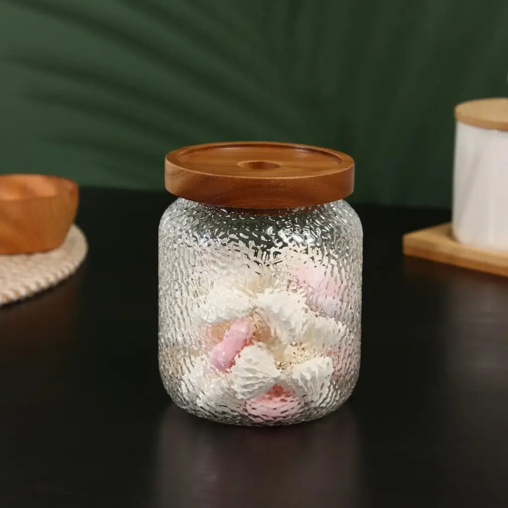 360 HOME GLASS JAR WITH COVER