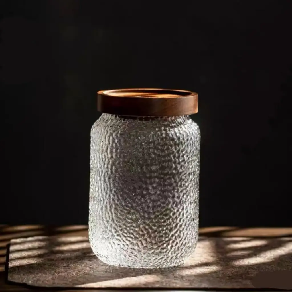360 HOME GLASS JAR WITH COVER