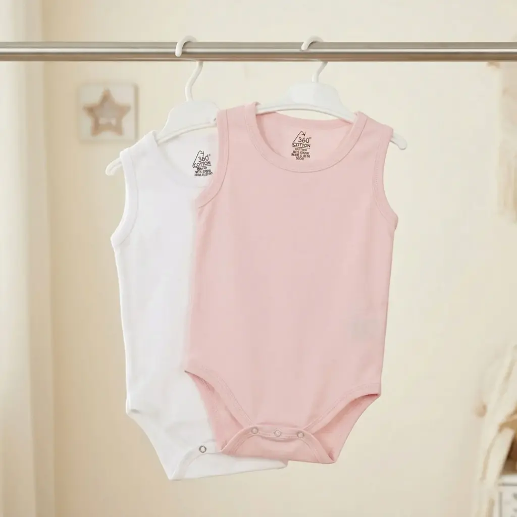 360 COTTON BODY BABY NO SLEEVE 100% COTTON 12M